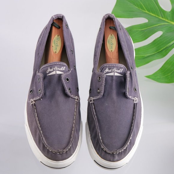 Converse Jack Purcell Sneaker Slip On Men 12 Low Top Laceless Denim Blue Casual